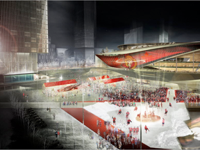 Arena rendering for LeBreton Flats $3.5 billion development proposal by RendezVous Group,