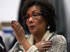 MP Hedy Fry talks with local community leaders in Windsor on Friday, January 23, 2015. (TYLER BROWNBRIDGE/Postmedia Network)