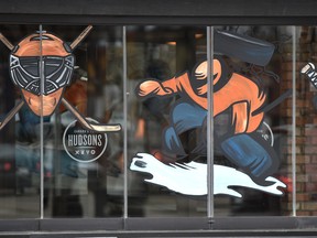 Oilers fever signs that some restaurants painted along Whyte Ave. in preparation for the Oilers playoff games starting this Wednesday in Edmonton, Tuesday, April 10, 2017. Ed Kaiser/Postmedia