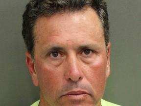 This undated photo provided by Orange County Corrections shows Gustavo Falcon, the last of South Florida's "Cocaine Cowboys". Falcon was arrested Wednesday, April 12, 2017, some 26 years after he went on the lam, while on a 40-mile bike ride with his wife near the Orlando suburb where they apparently lived under assumed names. Gustavo Falcon, 55, also known as Taby, was booked into the Orlando County jail, Wednesday. He is scheduled to have his first appearance in Orlando federal court on Thursday, before his expected transfer to Miami. (Orange County Corrections via AP)
