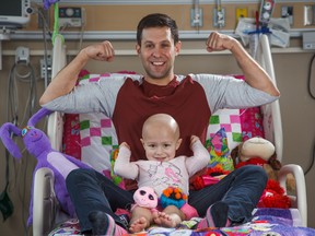 Stella Stenning poses in the hospital with father Dub Stenning. (Photo submitted)