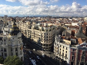A view of Madrid's Gran Via taken from the rooftop of the Circulo de Bellas Artes building on Calle de Alcala. Calle Gran Via is sometimes called Madrid's Broadway. ROBIN ROBINSON/TORONTO SUN