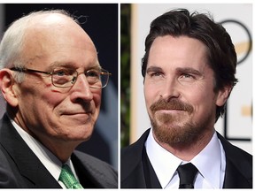 In this combination photo, former Vice President Dick Cheney, left, appears at the Conservative Political Action Conference (CPAC) in Washington, on Feb. 10, 2011, and actor Christian Bale appears at the 73rd annual Golden Globe Awards in Beverly Hills, Calif. Bale has confirmed that he will play Cheney in Adam McKay’s planned biopic of the former vice president. (AP Photo/Alex Brandon, left, and Jordan Strauss, Files)