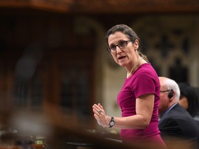 Minister of Foreign Affairs Chrystia Freeland responds to a question during question period in the House of Commons on Parliament Hill in Ottawa on Thursday, April 13, 2017. THE CANADIAN PRESS/Sean Kilpatrick