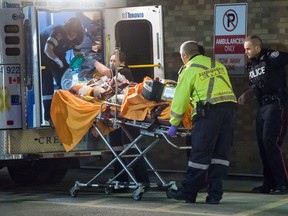A man in his 20s was rushed to hospital with several gunshot wounds after the sounds of gunshots were reported at 1 Vendome Pl., near Eglinton Ave. and Don Mills Rd. on Apr. 13, 2017. (VICTOR BIRO)