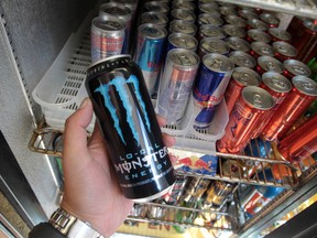 Energy drink displayed in a convenience store