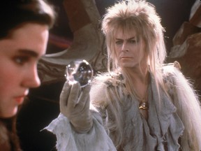Jennifer Connolly (left) and David Bowie in "Labyrinth." (HO)