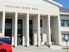 The Vimy Barber, where a piece of paper with a swastika drawn on it was left on the door, is located in Pavillon McKee Hall, also known as Vimy Barracks and Building B6, at Canadian Forces Base Kingston. (Steph Crosier/The Whig-Standard/Postmedia Network)