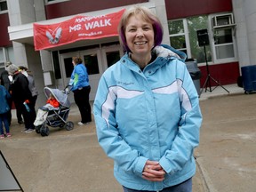 Intelligencer File Photo
Deborah Best, who, to date, has raised more than $100,000 in donations for the Multiple Sclerosis Society of Canada, is shown here at the MS walk, on Sunday May 15, 2016 in Belleville, Ont.
