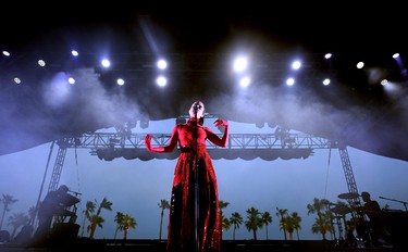 Singer Banks performs on the Gobi stage during day 1 of the Coachella Valley Music And Arts Festival (Weekend 1) at the Empire Polo Club on April 14, 2017 in Indio, California.  (Photo by Matt Winkelmeyer/Getty Images for Coachella)