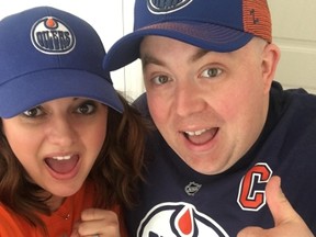 Jasmine Topham and Ryan Topham are in San Jos» and will be attending the Oilers versus Sharks game on Sunday. Photo supplied