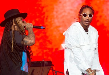 Rappers Future (R) and Ty Dolla Sign perform at the Coachella Valley Music And Arts Festival on April 15, 2017 in Indio, California. VALERIE MACON/AFP/Getty Images