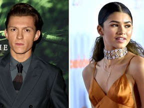 Tom Holland and Zendaya Coleman are seen in this combination shot. (Rich Fury/Frazer Harrison/Getty Images)