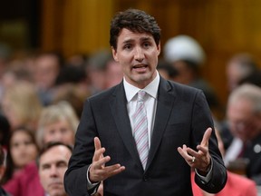 Prime Minister Justin Trudeau answers a question during Question Period in the House of Commons in Ottawa, Wednesday, April 12, 2017. THE CANADIAN PRESS/Adrian Wyld