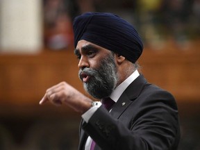 Defence Minister Harjit Sajjan answers a question during Question Period in the House of Commons in Ottawa on April 4, 2017. THE CANADIAN PRESS/Sean Kilpatrick