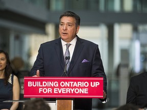 Ontario Finance Minister Charles Sousa presents an update on Ontario's economic performance at the MaRS Discovery District in Toronto on Feb. 21, 2017. Ernest Doroszuk/Toronto Sun/Postmedia Network