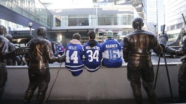 Leafs fans at Legends Row in Maple Leaf Square before the start of the game as the Toronto Maple Leafs host the Washington Capitals in the third game 3 of the their first round series at the Air Canada Centrein Toronto on Monday April 17, 2017. Michael Peake/Toronto Sun/Postmedia Network