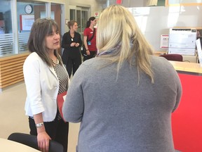 Kingston and the Islands MPP Sophie Kiwala “adopted” the Canadian Blood Services blood donor clinic on Tuesday. (Micaal Ahmed/For The Whig-Standard)