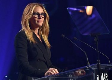 HOLLYWOOD, CA - OCTOBER 29:  Actress Julia Roberts speaks onstage during amfAR's Inspiration Gala Los Angeles at Milk Studios on October 29, 2015 in Hollywood, California.  (Photo by Mike Windle/Getty Images for amfAR)