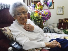 Erna Wyld turns 100 this Saturday, April 22. She grew up in post-war Canada and always dreamed of joining the army as a nurse, a dream that became real in 1942. Wyld and her family celebrated her birthday April 15 at the Chatham Retirement Resort.