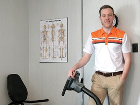 Physiotherapist Zach Hollingham joined the Baldwin Street Chiropractic and Physiotherapy Clinic in January 2017. (CHRIS ABBOTT/TILLSONBURG NEWS)