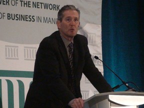 Manitoba Premier Brian Pallister addresses the Manitoba Chambers of Commerce, Wednesday, April 19, 2017.