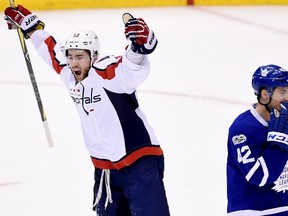 North Toronto's Tom Wilson (left) has been a potent weapon for the Caps in their series against the Leafs. (AP)