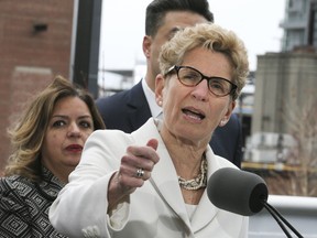 Premier Kathleen Wynne announces the Liberals Fair Housing Plan in Liberty Village on Thursday, April 20, 2017, in Toronto. (Veronica Henri/Toronto Sun)