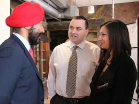 Navdeep Bains, minister of Innovation, Science and Economic Development, announces an extra $25 million over five years for FedNor at the Discovery North Bay Museum on Wednesday. (PJ Wilson/Postmedia)