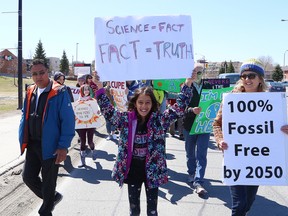 Participants take part in the Science March in Sudbury, Ont. on Saturday April 22, 2017. John Lappa/Sudbury Star/Postmedia Network