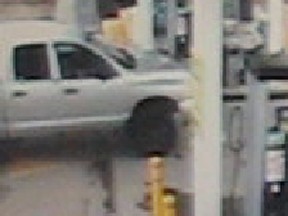 Edmonton police are searching for a 2000-2008 silver four door Dodge Ram  involved in a gas and dash near Baseline Road on Saturday, April 22, 2017. PHOTO SUPPLIED