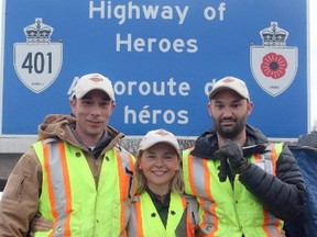 Collin Fitzgerald, Kerri Tadeu and Nick Kerr (PETE FISHER, Postmedia Network)