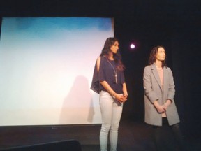 Toronto filmmaker Shreya Patel, left, is pictured here with human trafficking survivor Emily Forward at the recent Toronto premiere of Girl Up. The documentary was directed and produced by Patel, a former Miss Teen Sarnia who is also a corporate videographer and actress following three years working in the Asian fashion industry. Handout/Sarnia Observer/Postmedia Network