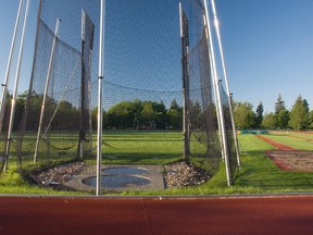 An athletic field with a hammer throw cage is pictured in this undated file photo. (marekuliasz/Getty Images)
