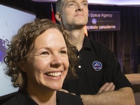 Royal Military College graduates Michelle Whitty and Robert Riddell are among 17 finalists competing to be Canada’s next two astronauts. The 17 finalists were announced Monday in Toronto. (Stan Behal/Postmedia Network)