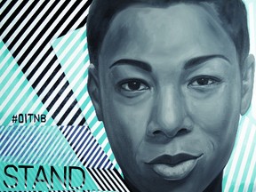This image released by Netflix shows an art piece featuring "Orange is the New Black" character Poussey Washington, portrayed by actress Samira Wiley, to promote the fifth season of the series which starts June 9. Netflix has commissioned artists in New York, Chicago, Los Angeles, Detroit, Toronto, Sydney and Melbourne to paint murals of character Poussey Washington as both a tribute to her and a tease for the upcoming fifth season of the prison series. (Michelle Tanguay/Netflix via AP)