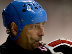 Ottawa 67's coach Jeff Brown during practice at TD Place on Sept. 8, 2015. (Tony Caldwell/Ottawa Sun/Postmedia Network)