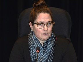 Edmonton Public school board trustee Bridget Stirling during a board meeting at the Centre for Education in Edmonton, Tuesday, February 14, 2017.