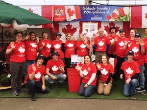 The staff of Canadale Nurseries get in the Canada 150 spirit at the Spring Garden Show.