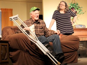 HAWK Theatre's 'Homecoming' is a play that could have been scripted about life in Western Ontario. Shows run select dates April 27 to May 6, 2017. PICTURED: Actor Tony McQuail plays the father of the family farm, Jerry Wilson, and actor Vivien King Sherwood plays Marlene Wilson. (Ryan Berry/ Kincardine News and Lucknow Sentinel)
