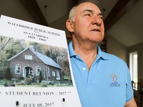 Tim Miller/The Intelligencer
Alex McNaught, seen here at his Harrington Road home, is a member of the organizing committee for the Wallbridge Public School Reunion happening in July in Quinte West. McNaught is hoping to get as many former students, and descendants of students, out for the event as possible.