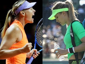 Maria Sharapova and Eugenie Bouchard (AP/Getty)