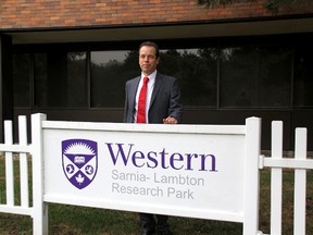 Executive director Tom Strifler is pictured here at the Western Sarnia-Lambton Research Park in this file photo. The facility, owned by a Lambton County community development corporation, has cut its electricity bill by 44 per cent. (File photo/The Observer)