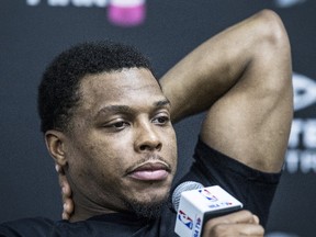 Toronto Raptors guard Kyle Lowry speaks with the media at Biosteel Centre on April 26, 2017. (Craig Robertson/Toronto Sun/Postmedia Network)