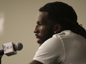 Toronto Raptors forward DeMarre Carroll speaks to the media as they prepare for Game 6 against the Milwaukee Bucks in Toronto on April 25, 2017. (Jack Boland/Toronto Sun/Postmedia Network)