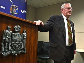 Councillor Ed Gibbons announces he will not run for re-election in this falls civic vote in Edmonton, Wednesday, April 26, 2017. Ed Kaiser/Postmedia