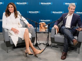 Caitlyn Jenner (L) and host Andy Cohen speak during the SiriusXM 'Town Hall' with Caitlyn Jenner; 'Town Hall' to air on Andy Cohen's exclusive SiriusXM Channel Radio Andy at SiriusXM Studios on April 26, 2017 in New York City. (Photo by Dimitrios Kambouris/Getty Images for SiriusXM)