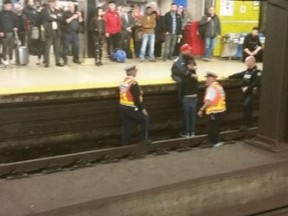 A TTC worker was praised for helping a despondent man on the subway tracks. (TWITTER)