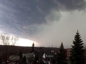 Darren Greene/For the Sudbury Star  
Sudbury Star reader Darren Greene sent in this impressive photo of a monstrous storm cloud just before it reached downtown and the Van Horne Street area.