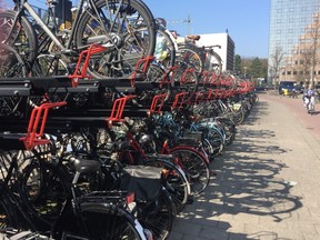 Bike racks in Amsterdam.